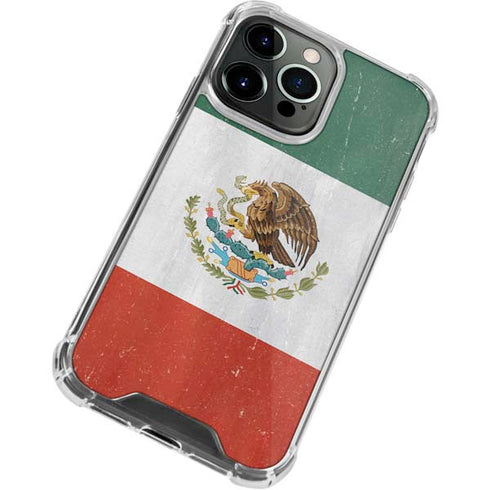 Mexico Flag Distressed iPhone 15 Pro Max Clear Case